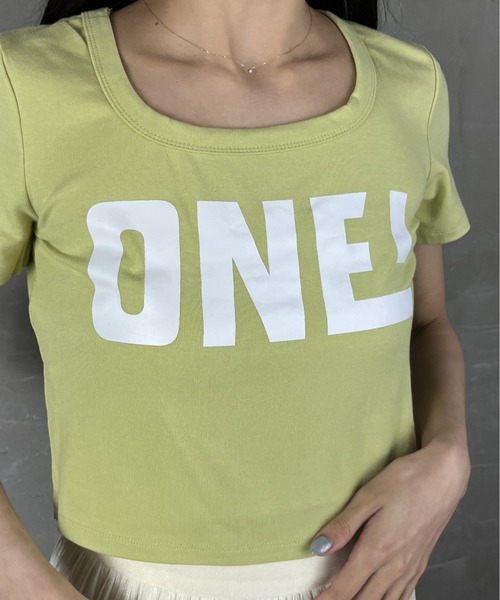 tolene(トレネ)の「華奢見えプリント半袖Tシャツ(Tシャツ/カットソー・レディース・グリーン/ブラック/ピンク/ホワイト・FREE)」の16枚目の写真