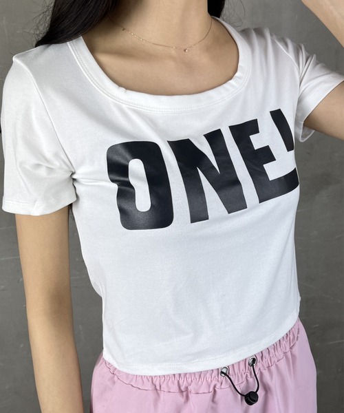 tolene(トレネ)の「華奢見えプリント半袖Tシャツ(Tシャツ/カットソー・レディース・グリーン/ブラック/ピンク/ホワイト・FREE)」の19枚目の写真