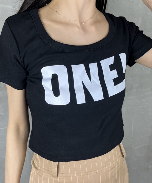 tolene(トレネ)の「華奢見えプリント半袖Tシャツ(Tシャツ/カットソー・レディース・グリーン/ブラック/ピンク/ホワイト・FREE)」の11枚目の写真