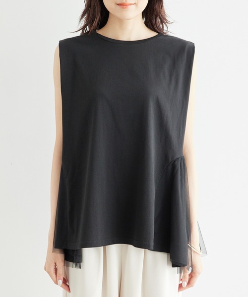 ROPE' PICNIC（ロペピクニック）の「チュール切替トップス（Tシャツ/カットソー・レディース・キナリ/サックスブルー/ブラック・38）」の19枚目の写真