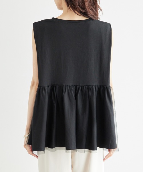 ROPE' PICNIC（ロペピクニック）の「チュール切替トップス（Tシャツ/カットソー・レディース・キナリ/サックスブルー/ブラック・38）」の17枚目の写真