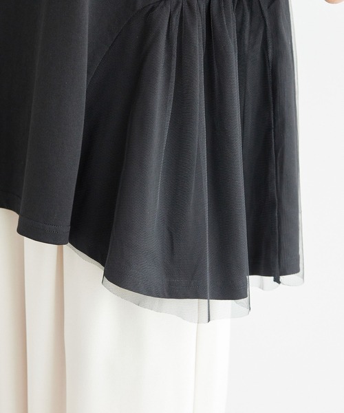 ROPE' PICNIC（ロペピクニック）の「チュール切替トップス（Tシャツ/カットソー・レディース・キナリ/サックスブルー/ブラック・38）」の13枚目の写真