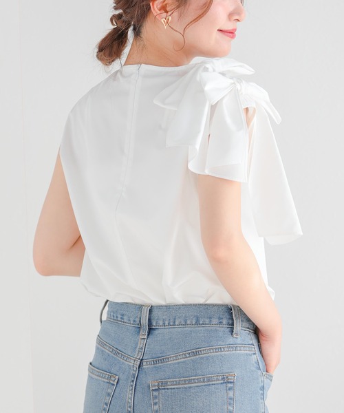 Fit more(フィットモア)の「ショルダーリボンノースリーブ(Tシャツ/カットソー・レディース・ピンク/パープル/ホワイト・FREE)」の10枚目の写真