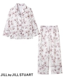 新品 ピーチジョン シャツパジャマ (フラワー) S/M PEACH JOHN（ピーチジョン）の「フラワーロゴ肌側起毛サテン