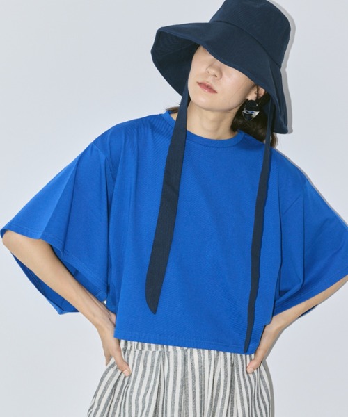 Libra Cue（リブラ キュー）の「ワイドスリーブカットソー（Tシャツ/カットソー・レディース・ブラック/ホワイト/ブルー/ベージュ・FREE）」の4枚目の写真