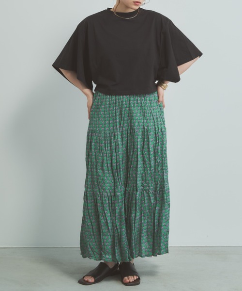 Libra Cue（リブラ キュー）の「ワイドスリーブカットソー（Tシャツ/カットソー・レディース・ブラック/ホワイト/ブルー/ベージュ・FREE）」の7枚目の写真