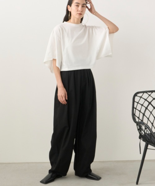 Libra Cue（リブラ キュー）の「ワイドスリーブカットソー（Tシャツ/カットソー・レディース・ブラック/ホワイト/ブルー/ベージュ・FREE）」の11枚目の写真