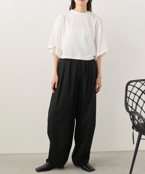 Libra Cue（リブラ キュー）の「ワイドスリーブカットソー（Tシャツ/カットソー・レディース・ブラック/ホワイト/ブルー/ベージュ・FREE）」の13枚目の写真