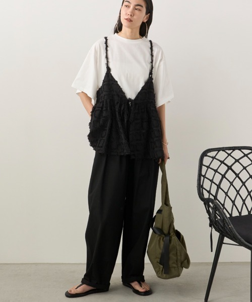 Libra Cue（リブラ キュー）の「ワイドスリーブカットソー（Tシャツ/カットソー・レディース・ブラック/ホワイト/ブルー/ベージュ・FREE）」の16枚目の写真