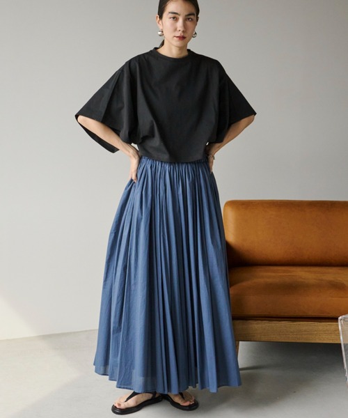 Libra Cue（リブラ キュー）の「ワイドスリーブカットソー（Tシャツ/カットソー・レディース・ブラック/ホワイト/ブルー/ベージュ・FREE）」の21枚目の写真