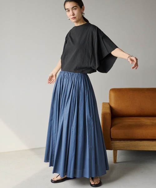 Libra Cue（リブラ キュー）の「ワイドスリーブカットソー（Tシャツ/カットソー・レディース・ブラック/ホワイト/ブルー/ベージュ・FREE）」の22枚目の写真