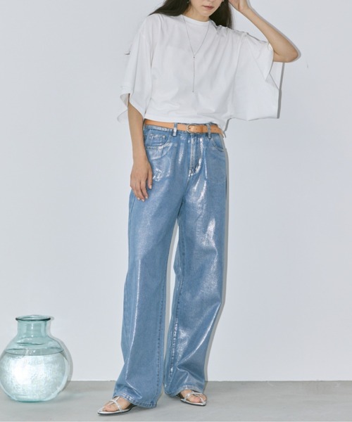 Libra Cue（リブラ キュー）の「ワイドスリーブカットソー（Tシャツ/カットソー・レディース・ブラック/ホワイト/ブルー/ベージュ・FREE）」の18枚目の写真