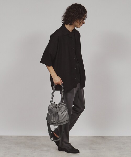 tk.TAKEO KIKUCHI（ティーケータケオキクチ）の「◆ドロストヘルメットバッグ（ショルダーバッグ・メンズ・ブラック系/グレー系その他/ブラック・00）」の12枚目の写真