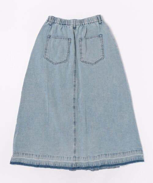 DOUBLE NAME（ダブルネーム）の「ジア刷り加工デニムプリーツスカート（デニムスカート・レディース・ブルー/グレー・FREE）」の3枚目の写真