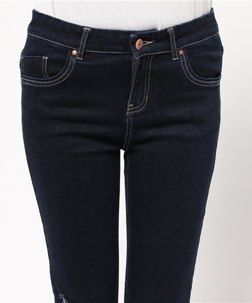 mystic(ミスティック)の「【mystic】ダメージデニムスキニー(デニムパンツ・レディース・ネイビー/ブルー・2/0/1)」の6枚目の写真