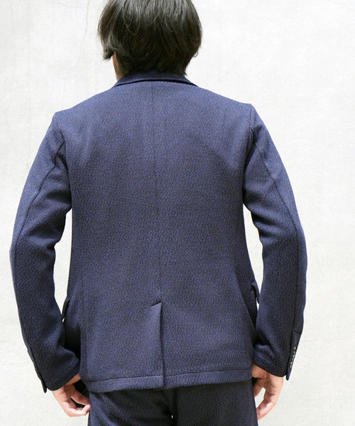 HIDEAWAYS NICOLE（ハイダウェイニコル）の「ラッセルジャカードボンディングジャケット（テーラードジャケット・メンズ・ネイビー/チェック/ブラック×ホワイト/グレー・MEDIUM/LARGE/X-LARGE）」の5枚目の写真