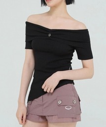 【Uglyshadow】UNBALANCED KNIT OFF SHOULDER