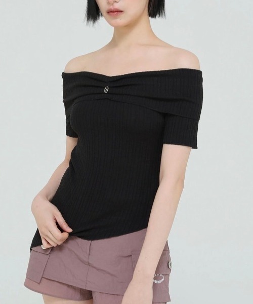UGLY SHADOW(アグリーシャドウ)の「【Uglyshadow】UNBALANCED KNIT OFF SHOULDER(ニット/セーター・レディース・ブラック/グレー/ホワイト・ONE SIZE)」の18枚目の写真
