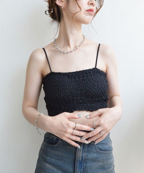 Hood チューブトップ　カップ付きキャミ　モリハルナさん ブラトップ キャミ チューブトップ カップ付 カップ付きインナー