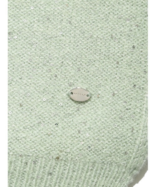 FRAY I.D（フレイアイディー）の「スパンコールニットマフラー（マフラー・レディース・ミント/グレー・FREE）」の5枚目の写真