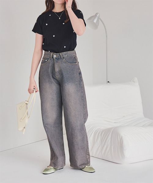 titivate(ティティベイト)の「ハート柄刺繍Tシャツ(Tシャツ/カットソー・レディース・ブラック系その他/ホワイト系その他/ホワイト系その他2/ホワイト系その他3・M)」の19枚目の写真