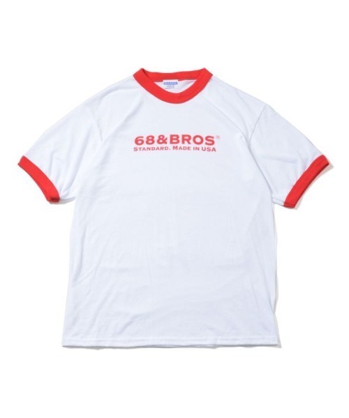 68&brothers(シックスティエイトアンドブラザーズ)の「S/S Ringer Tee "STANDARD"(Tシャツ/カットソー・メンズ・ホワイト×ブラック/ホワイト×グリーン/ホワイト×ブルー/ホワイト×レッド・X-LARGE/MEDIUM/LARGE)」の6枚目の写真