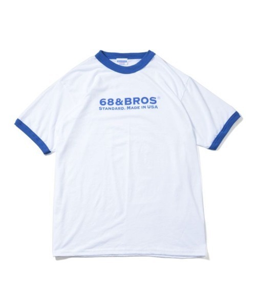 68&brothers(シックスティエイトアンドブラザーズ)の「S/S Ringer Tee "STANDARD"(Tシャツ/カットソー・メンズ・ホワイト×ブラック/ホワイト×グリーン/ホワイト×ブルー/ホワイト×レッド・X-LARGE/MEDIUM/LARGE)」の5枚目の写真