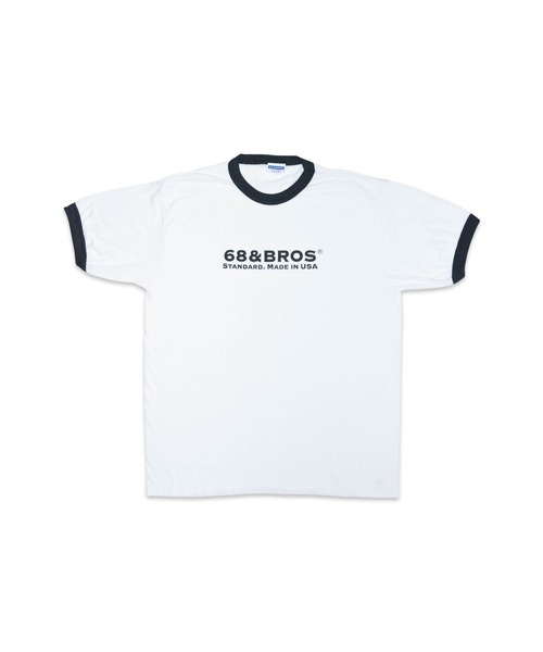 68&brothers(シックスティエイトアンドブラザーズ)の「S/S Ringer Tee "STANDARD"(Tシャツ/カットソー・メンズ・ホワイト×ブラック/ホワイト×グリーン/ホワイト×ブルー/ホワイト×レッド・X-LARGE/MEDIUM/LARGE)」の22枚目の写真