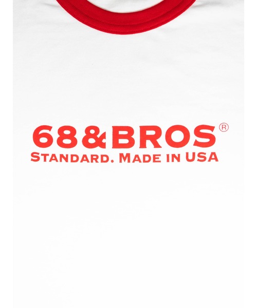 68&brothers(シックスティエイトアンドブラザーズ)の「S/S Ringer Tee "STANDARD"(Tシャツ/カットソー・メンズ・ホワイト×ブラック/ホワイト×グリーン/ホワイト×ブルー/ホワイト×レッド・X-LARGE/MEDIUM/LARGE)」の21枚目の写真
