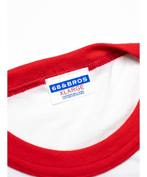 68&brothers(シックスティエイトアンドブラザーズ)の「S/S Ringer Tee "STANDARD"(Tシャツ/カットソー・メンズ・ホワイト×ブラック/ホワイト×グリーン/ホワイト×ブルー/ホワイト×レッド・X-LARGE/MEDIUM/LARGE)」の20枚目の写真