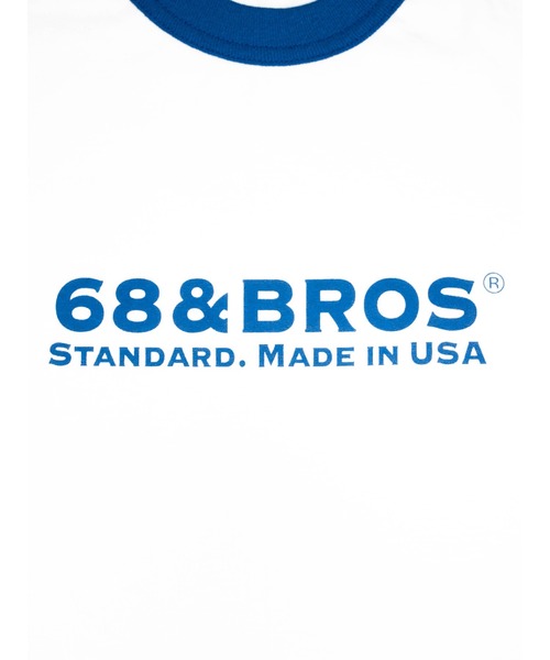 68&brothers(シックスティエイトアンドブラザーズ)の「S/S Ringer Tee "STANDARD"(Tシャツ/カットソー・メンズ・ホワイト×ブラック/ホワイト×グリーン/ホワイト×ブルー/ホワイト×レッド・X-LARGE/MEDIUM/LARGE)」の15枚目の写真
