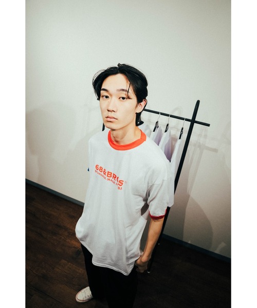 68&brothers(シックスティエイトアンドブラザーズ)の「S/S Ringer Tee "STANDARD"(Tシャツ/カットソー・メンズ・ホワイト×ブラック/ホワイト×グリーン/ホワイト×ブルー/ホワイト×レッド・X-LARGE/MEDIUM/LARGE)」の13枚目の写真