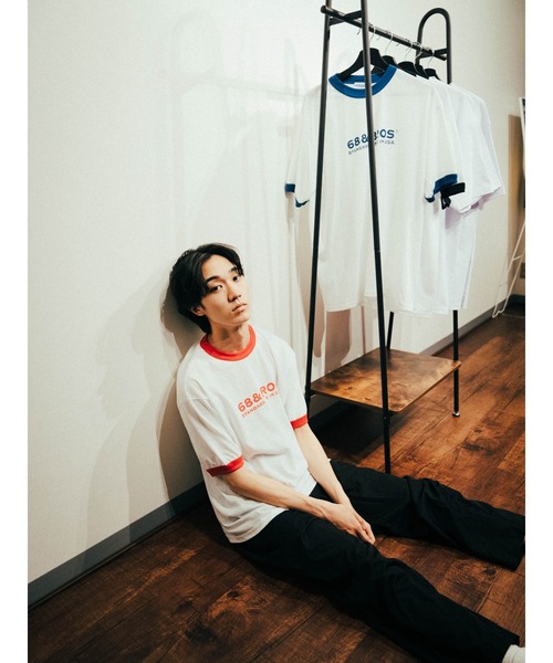 68&brothers(シックスティエイトアンドブラザーズ)の「S/S Ringer Tee "STANDARD"(Tシャツ/カットソー・メンズ・ホワイト×ブラック/ホワイト×グリーン/ホワイト×ブルー/ホワイト×レッド・X-LARGE/MEDIUM/LARGE)」の12枚目の写真
