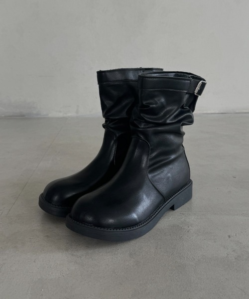 MYMOOD.(マイムード)の「ベルト付きミドルブーツ(ブーツ・レディース・ブラック/ブラウン・24.5cm/23.5cm)」の14枚目の写真
