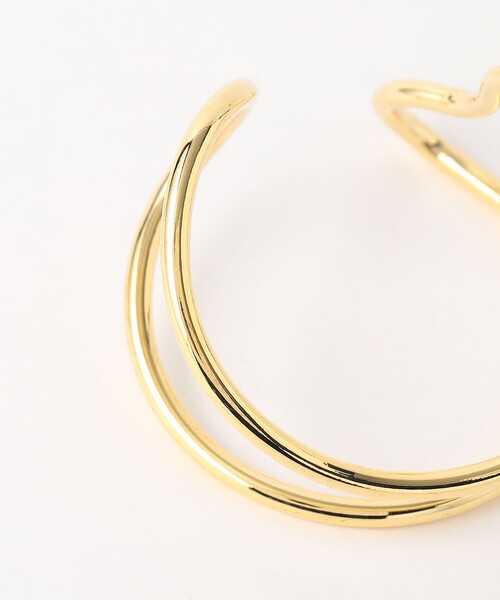 green label relaxing（グリーンレーベルリラクシング）の「アシンメトリー Wライン バングル（バングル/リストバンド・レディース・ゴールド/シルバー・FREE）」の4枚目の写真