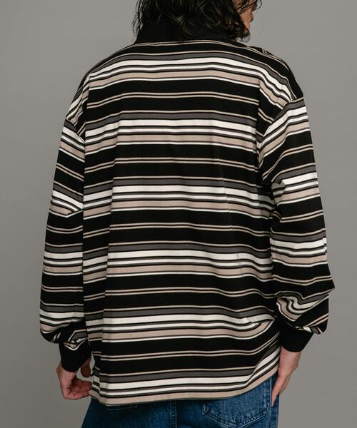 URBAN RESEARCH Sonny Label（アーバンリサーチサニーレーベル）の「ロングスリーブボーダーラガーシャツ（Tシャツ/カットソー・メンズ・グレー/グリーン/ブラック・LARGE/MEDIUM）」の4枚目の写真