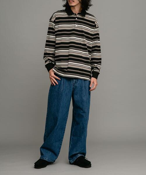 URBAN RESEARCH Sonny Label（アーバンリサーチサニーレーベル）の「ロングスリーブボーダーラガーシャツ（Tシャツ/カットソー・メンズ・グレー/グリーン/ブラック・LARGE/MEDIUM）」の5枚目の写真