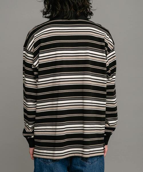 URBAN RESEARCH Sonny Label（アーバンリサーチサニーレーベル）の「ロングスリーブボーダーラガーシャツ（Tシャツ/カットソー・メンズ・グレー/グリーン/ブラック・LARGE/MEDIUM）」の10枚目の写真