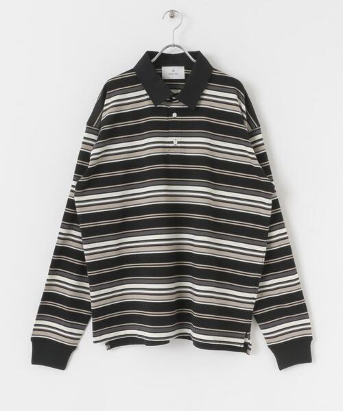 URBAN RESEARCH Sonny Label（アーバンリサーチサニーレーベル）の「ロングスリーブボーダーラガーシャツ（Tシャツ/カットソー・メンズ・グレー/グリーン/ブラック・LARGE/MEDIUM）」の12枚目の写真