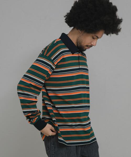 URBAN RESEARCH Sonny Label（アーバンリサーチサニーレーベル）の「ロングスリーブボーダーラガーシャツ（Tシャツ/カットソー・メンズ・グレー/グリーン/ブラック・LARGE/MEDIUM）」の14枚目の写真