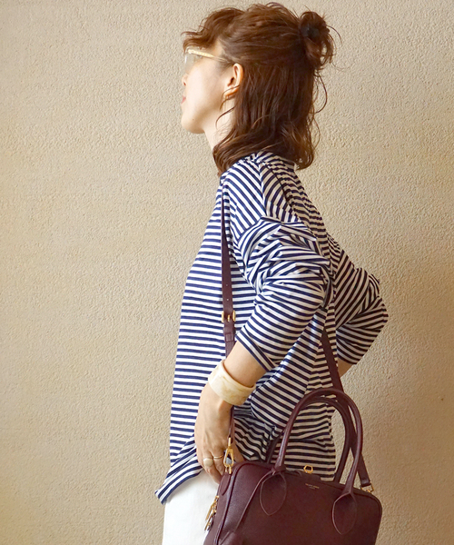 JOURNAL STANDARD LUXE(ジャーナルスタンダード ラックス)の「コンパクトジャージー クルーネックBigプルオーバー(Tシャツ/カットソー・レディース・ネイビー/レッド/ホワイト・FREE)」の17枚目の写真