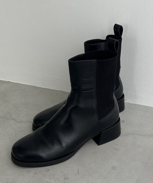 CAPRICIEUX LE'MAGE（カプリシューレマージュ）の「リブ切替ショートブーツ（パンプス・レディース・ブラック/ブラウン・38/36/37）」の8枚目の写真