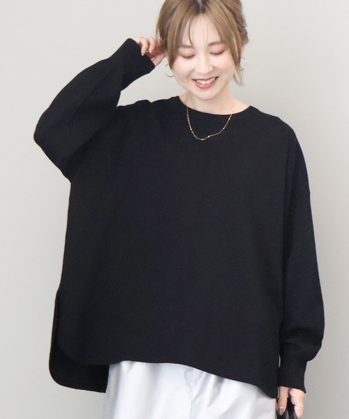 AMERICAN HOLIC（アメリカンホリック）の「センターシームラウンドニットプルオーバー（ニット/セーター・レディース・ピンク/ブルーグリーン/ブラック/ブルー/チャコールグレー・L/M）」の2枚目の写真