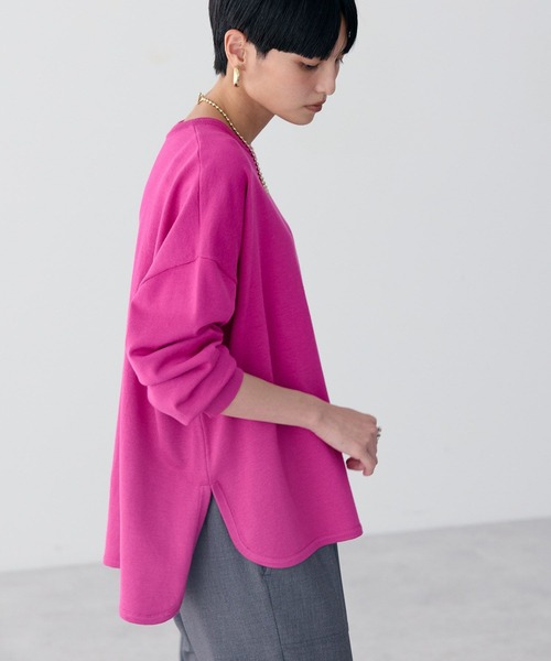 AMERICAN HOLIC（アメリカンホリック）の「センターシームラウンドニットプルオーバー（ニット/セーター・レディース・ピンク/ブルーグリーン/ブラック/ブルー/チャコールグレー・L/M）」の17枚目の写真