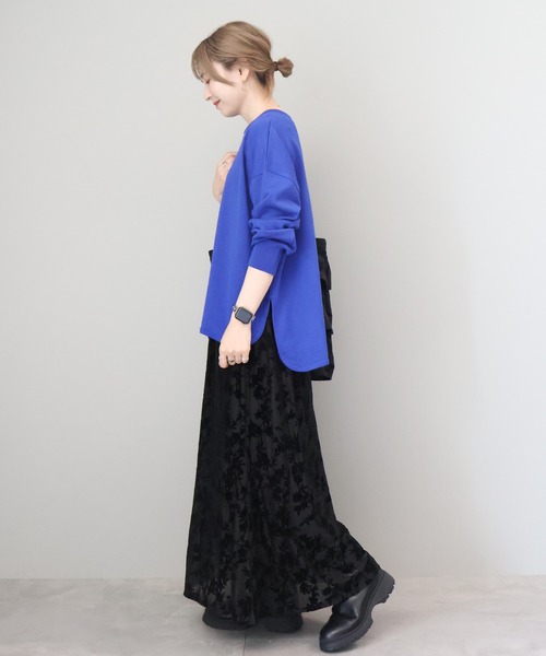 AMERICAN HOLIC（アメリカンホリック）の「センターシームラウンドニットプルオーバー（ニット/セーター・レディース・ピンク/ブルーグリーン/ブラック/ブルー/チャコールグレー・L/M）」の11枚目の写真