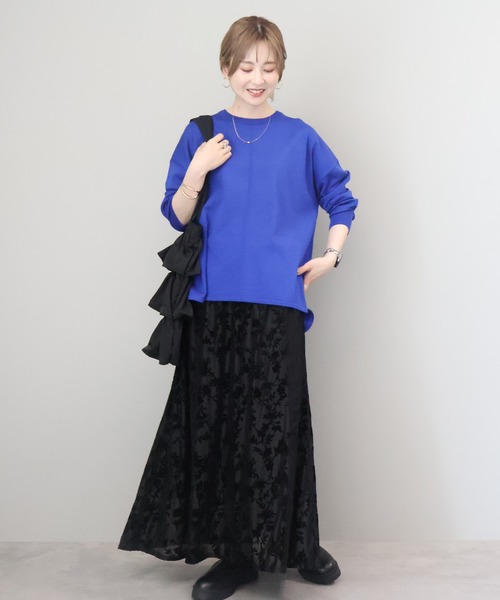 AMERICAN HOLIC（アメリカンホリック）の「センターシームラウンドニットプルオーバー（ニット/セーター・レディース・ピンク/ブルーグリーン/ブラック/ブルー/チャコールグレー・L/M）」の12枚目の写真