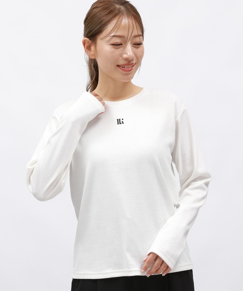 LAKOLE(ラコレ)の「テレコ刺繍長袖T / 148455(Tシャツ/カットソー・レディース・ブラック/ブラウン/オフホワイト・FREE)」の2枚目の写真