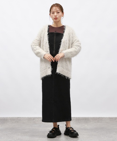 LAKOLE(ラコレ)の「テレコ刺繍長袖T / 148455(Tシャツ/カットソー・レディース・ブラック/ブラウン/オフホワイト・FREE)」の6枚目の写真