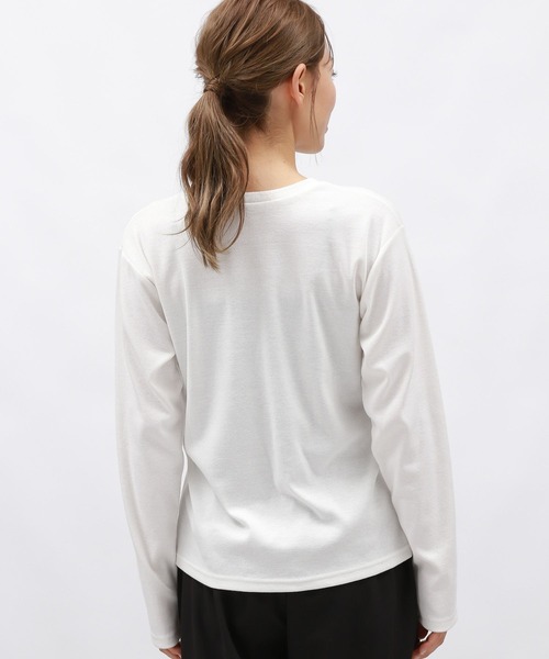 LAKOLE(ラコレ)の「テレコ刺繍長袖T / 148455(Tシャツ/カットソー・レディース・ブラック/ブラウン/オフホワイト・FREE)」の8枚目の写真