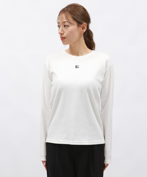 LAKOLE(ラコレ)の「テレコ刺繍長袖T / 148455(Tシャツ/カットソー・レディース・ブラック/ブラウン/オフホワイト・FREE)」の13枚目の写真
